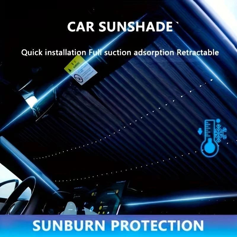 CORNING Retractable Windshield Sunshade — 99% UV Protection