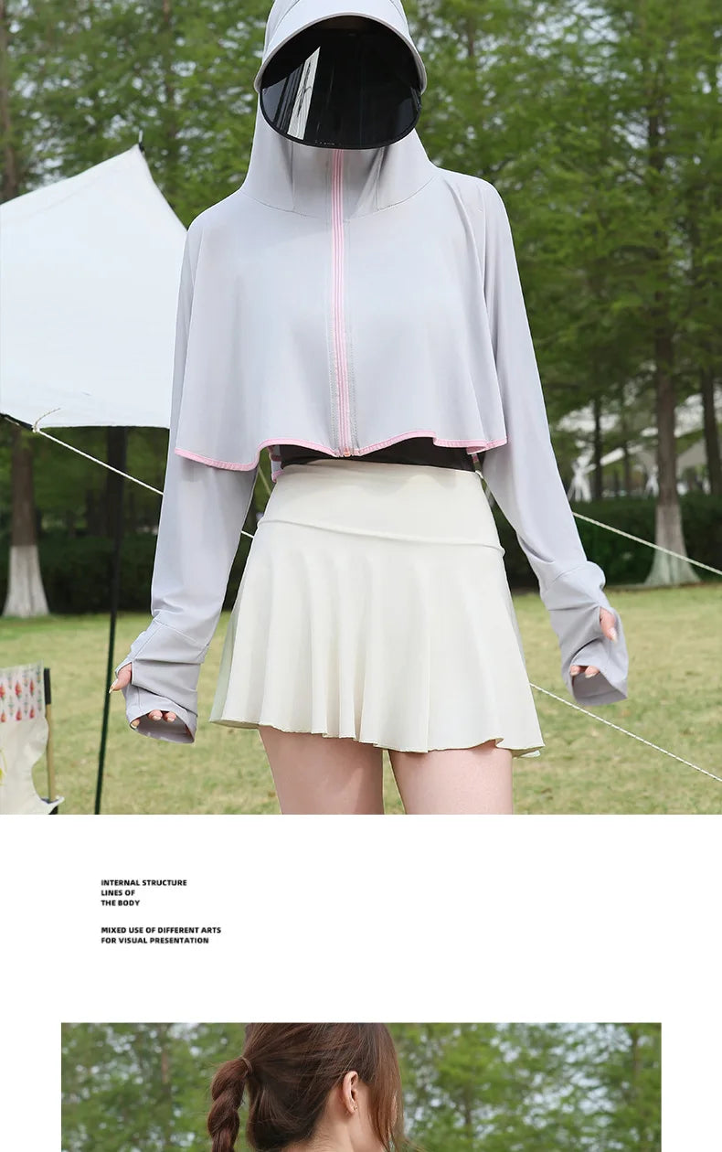 Ice Silk Hooded Sun Jacket — Full UV Protection with Face Cover