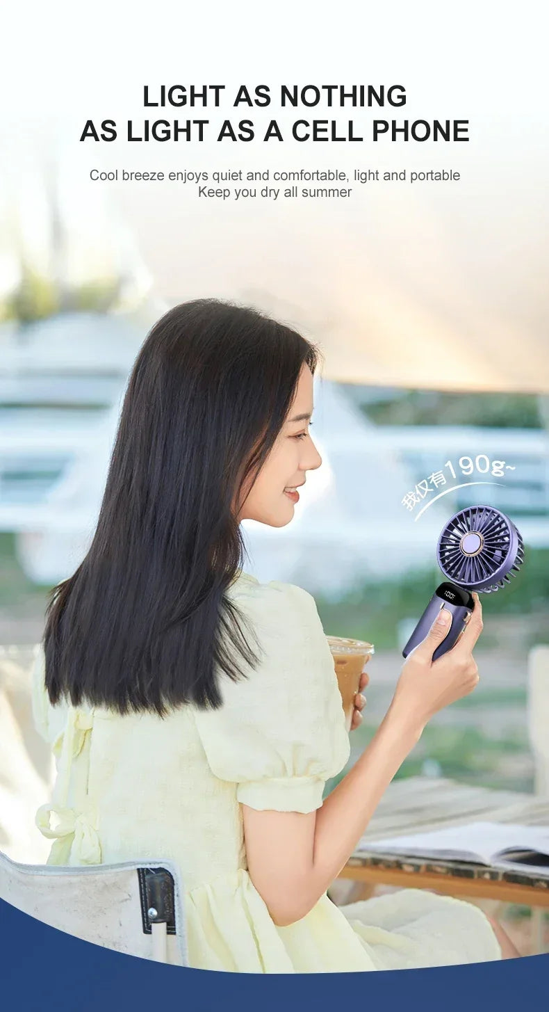OIMG 5-Speed Neck Fan with LED Display & Phone Stand