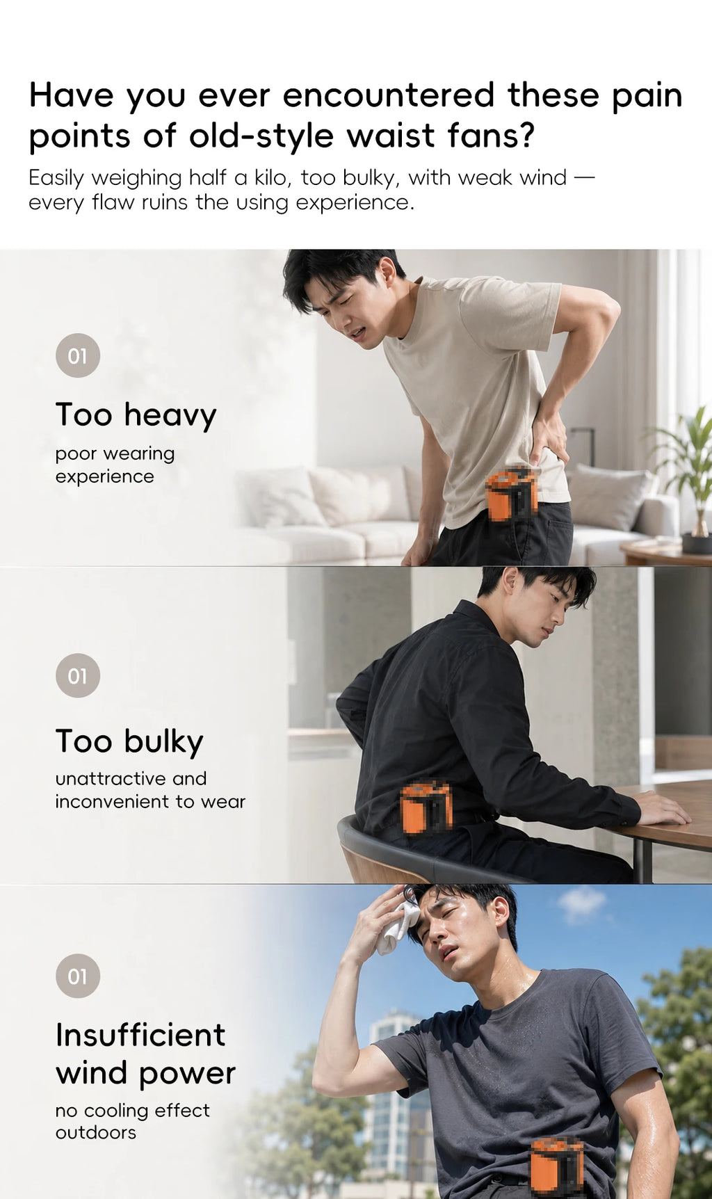 Kinscoter Waist Fan — 4000mAh Portable Bladeless Cooling Fan