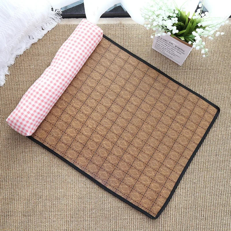 Natural Rattan Weave Cooling Mat for Cats & Dogs