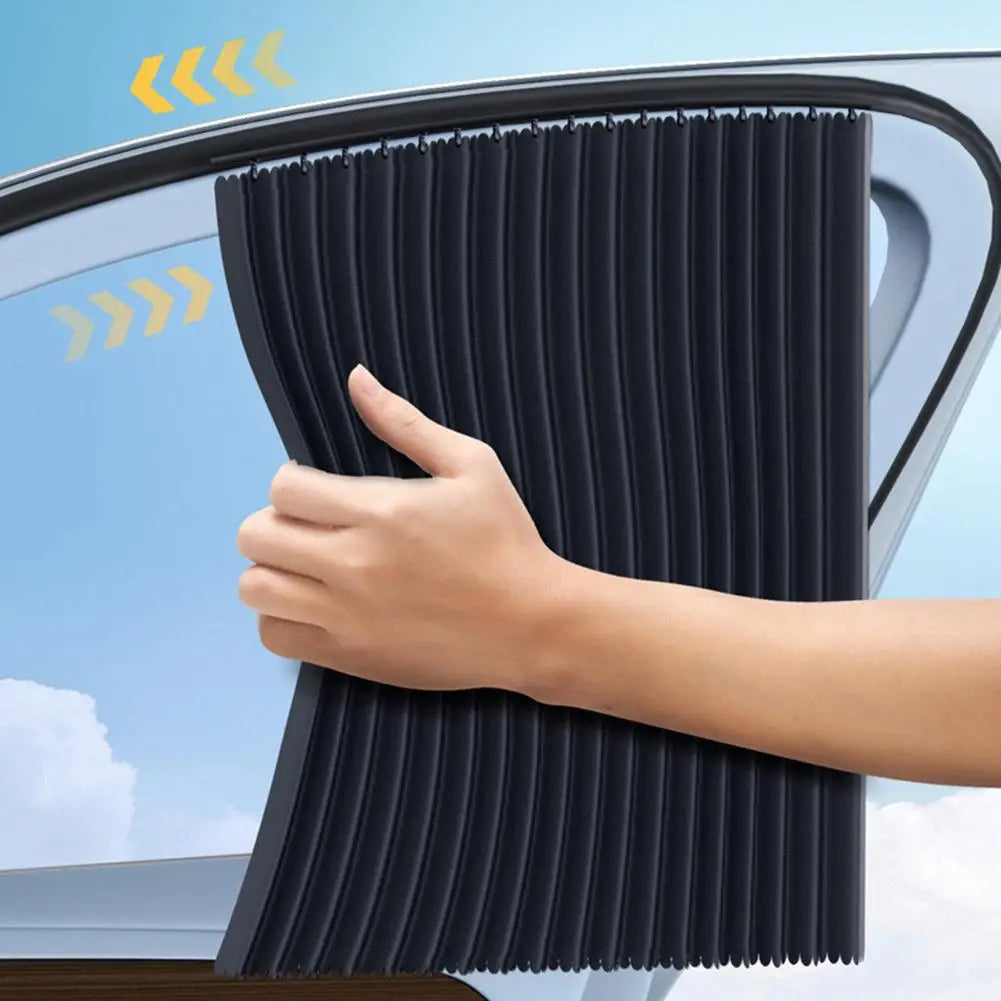 Automatic Telescopic Side Window Sunshade — Embedded Track System
