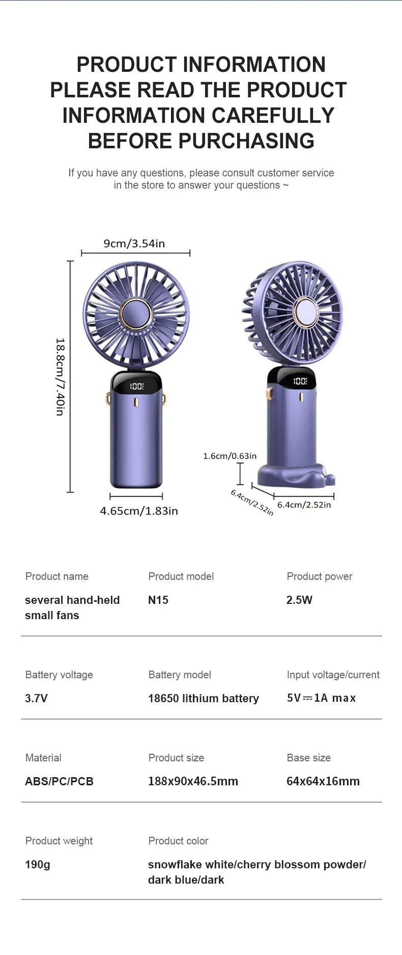 OIMG 5-Speed Neck Fan with LED Display & Phone Stand