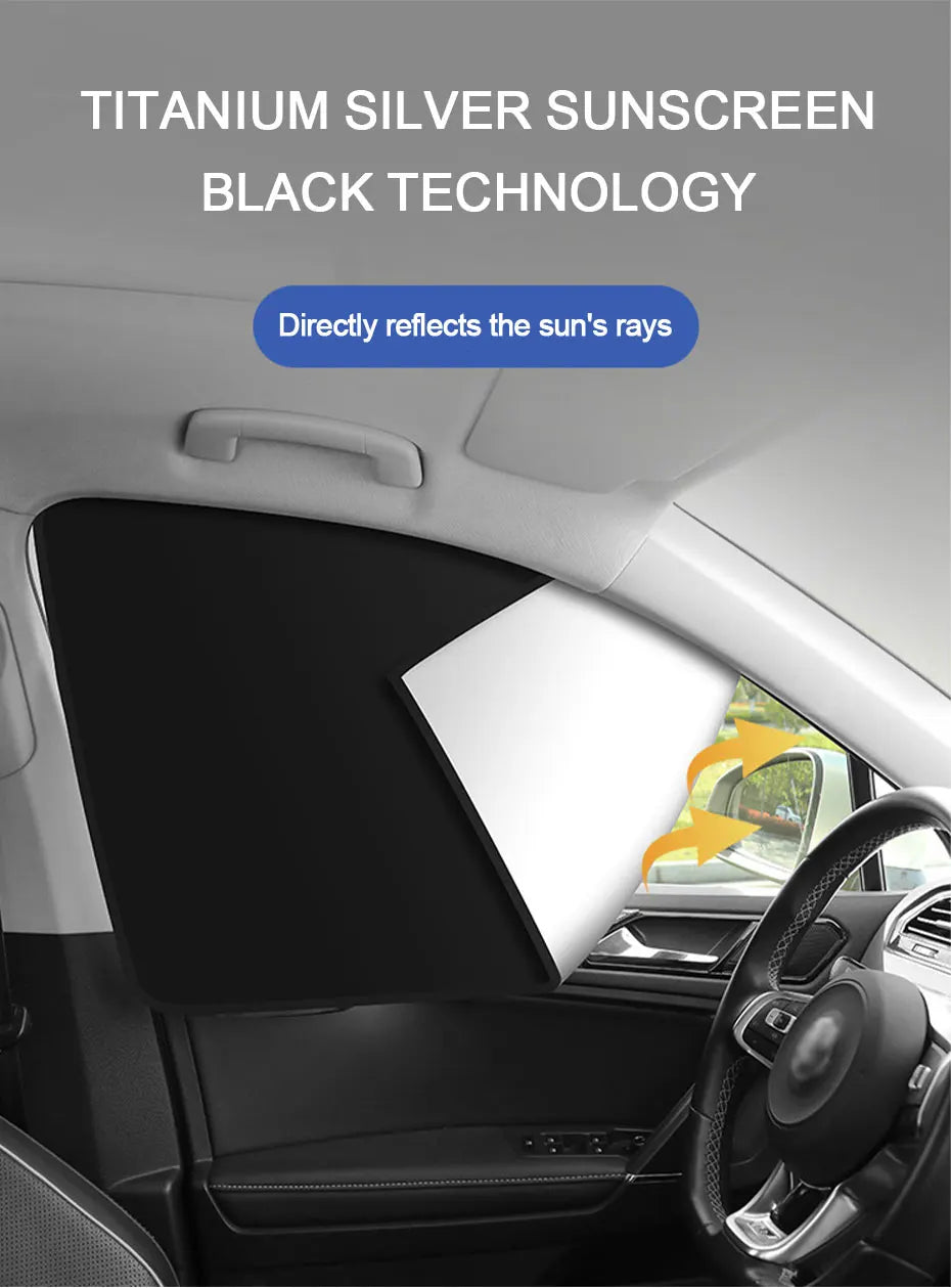 SEAMETAL Magnetic Side Window Sunshade — UV Reflective Privacy Curtain