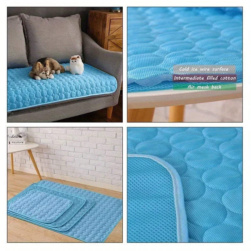 YEGBONG Cooling Pet Bed — Breathable Ice Silk Cushion