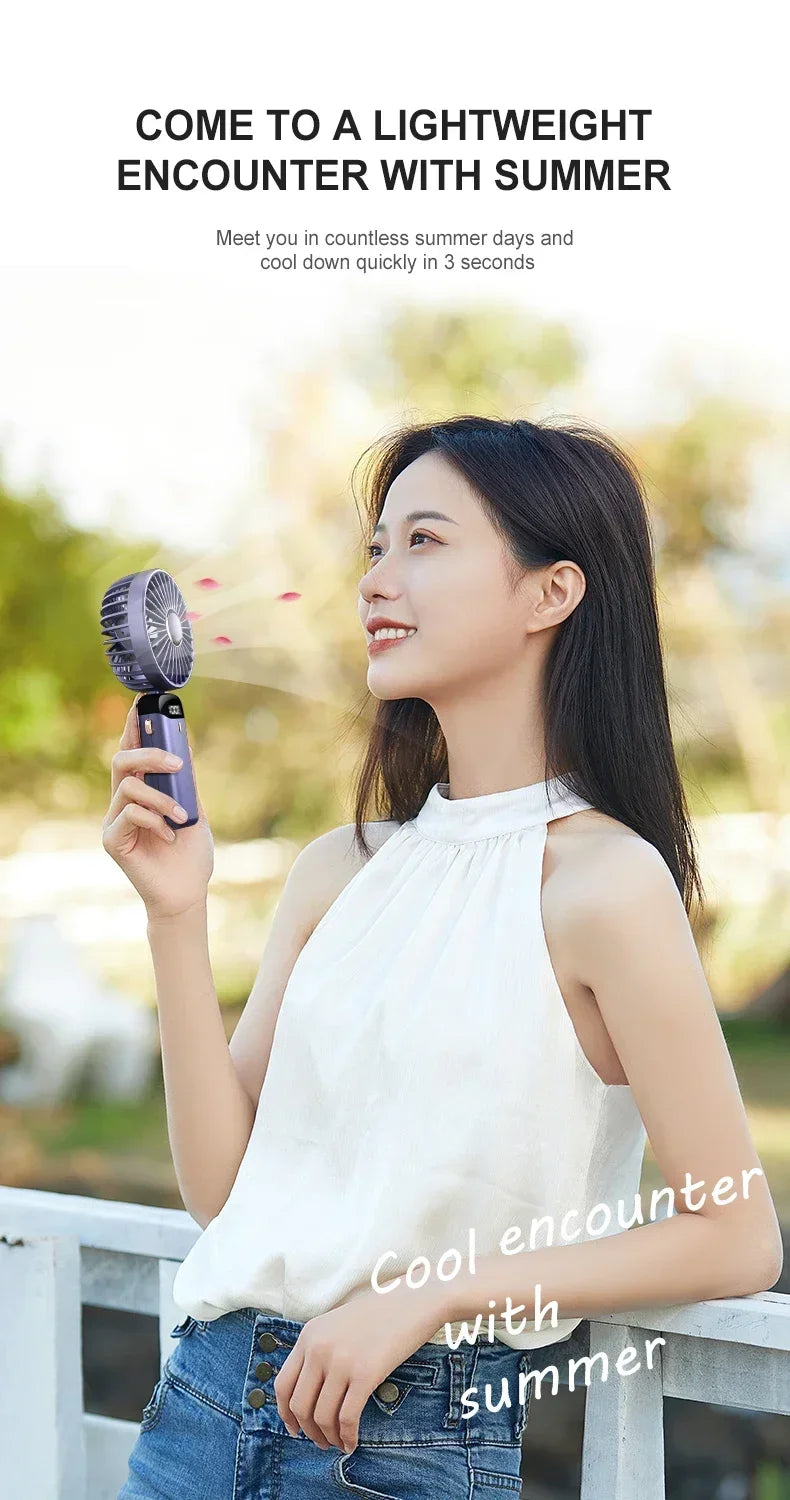 OIMG 5-Speed Neck Fan with LED Display & Phone Stand