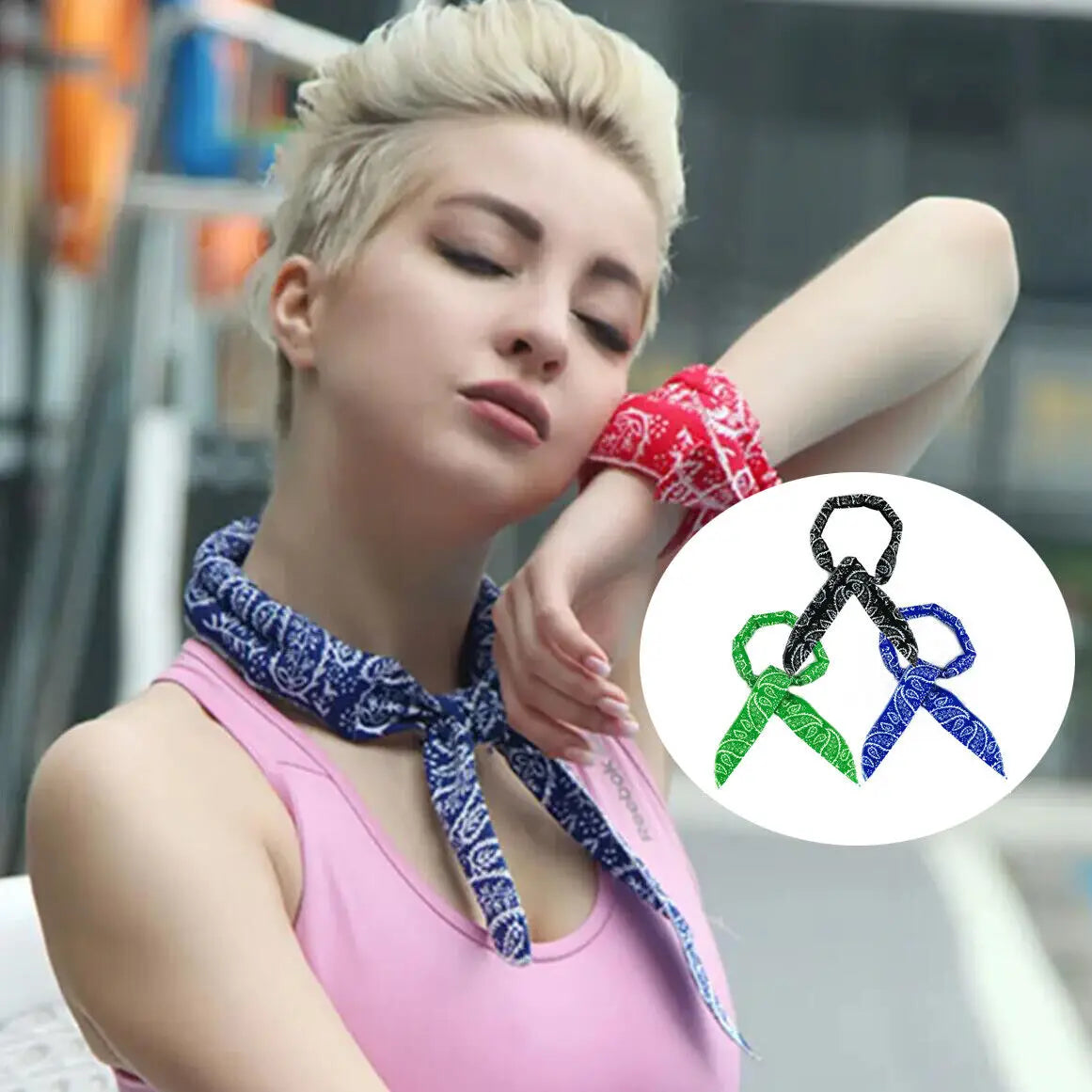 Ice Cooling Neck Wrap & Bandana — Multi-Use Sun Protection Scarf