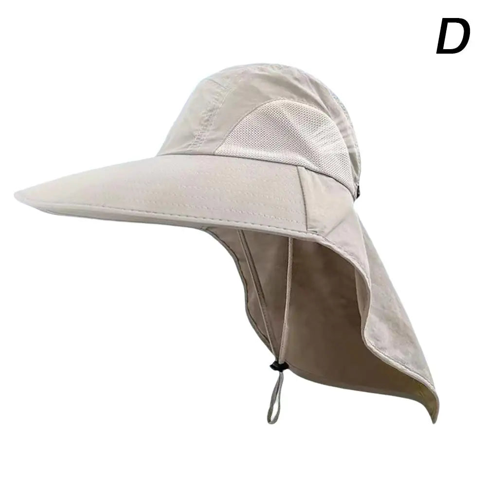 Wide Brim Sun Hat with Neck Flap — UPF 50+ Protection
