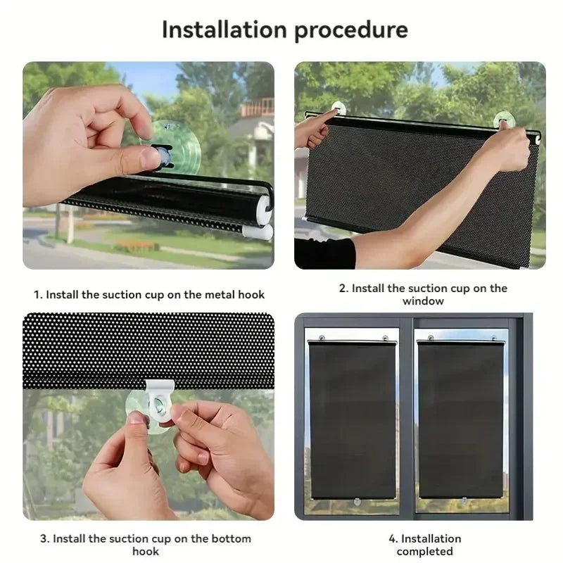 Suction Cup Telescopic Window Sunshade — Home Heat Insulation