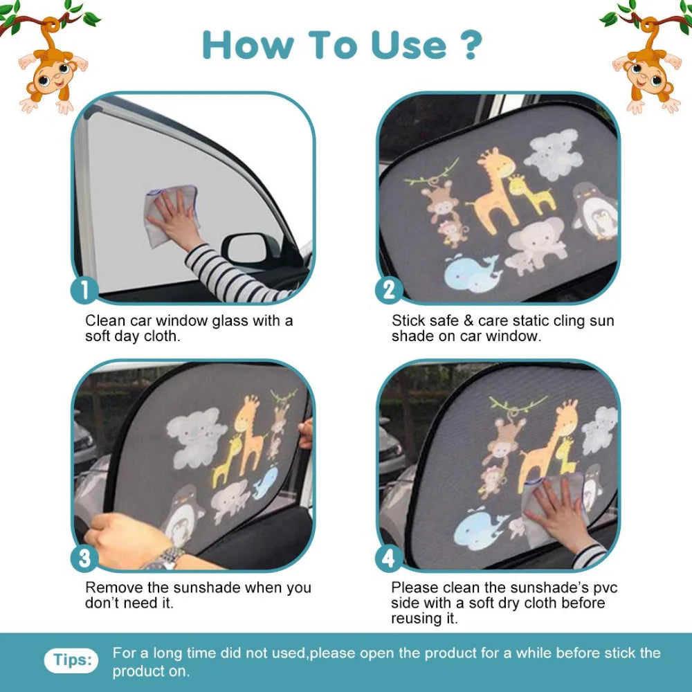 Universal Car Side Window Sunshade — UPF 50+ for Kids & Pets