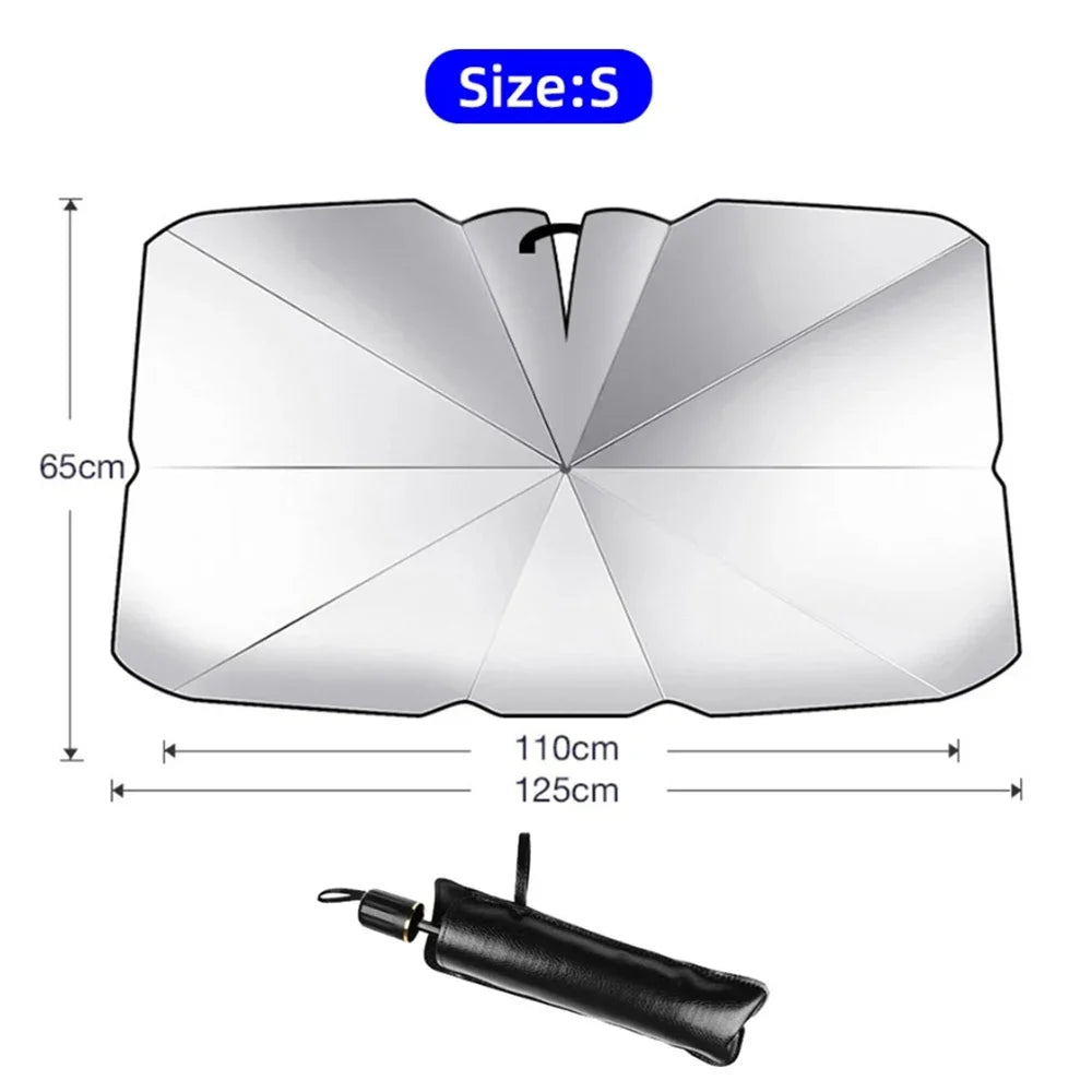 Upgraded Foldable Windshield Sunshade Umbrella — UPF 50+ Protection