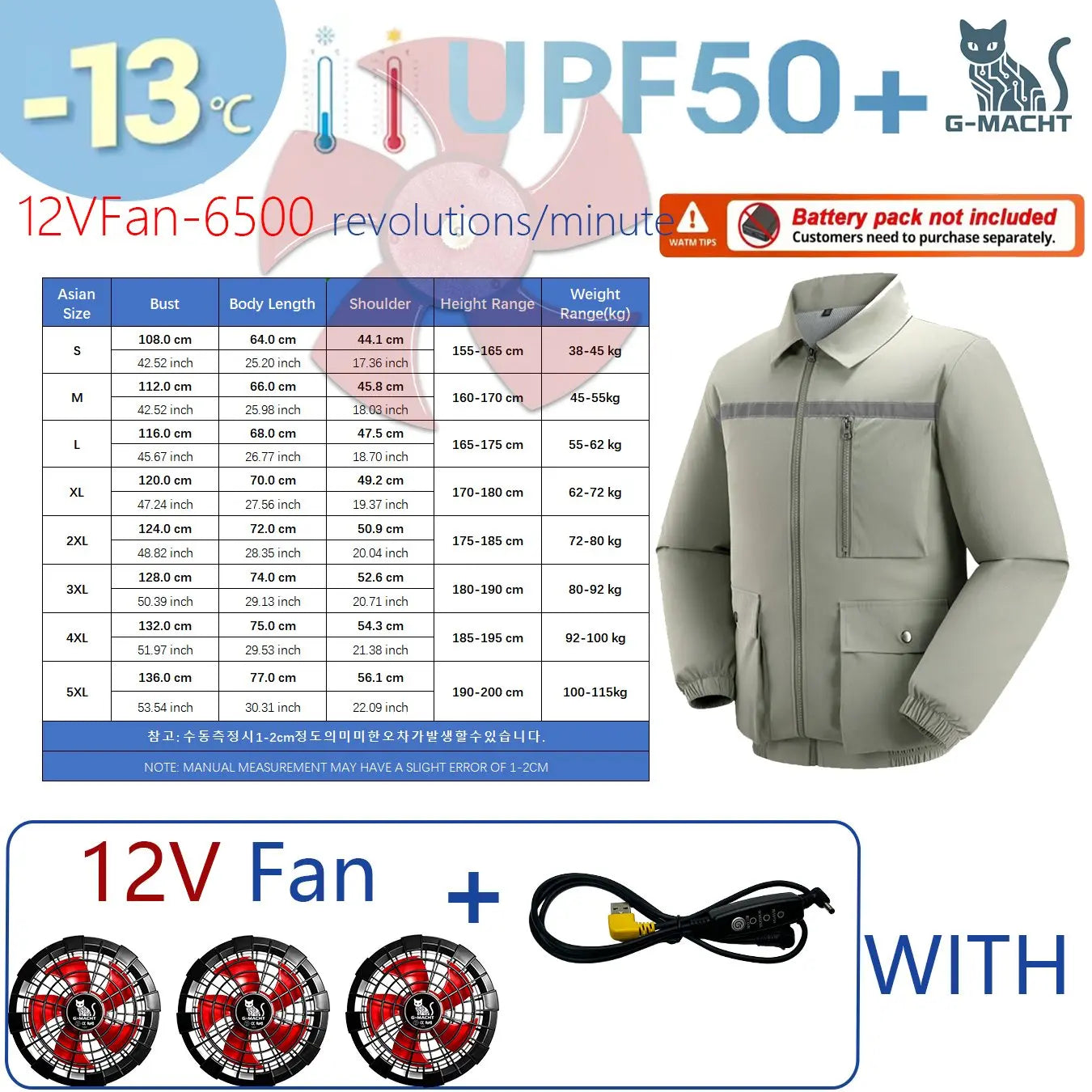 G-MACHT 4-Fan Cooling Jacket — Ultralight Air Conditioning Wear