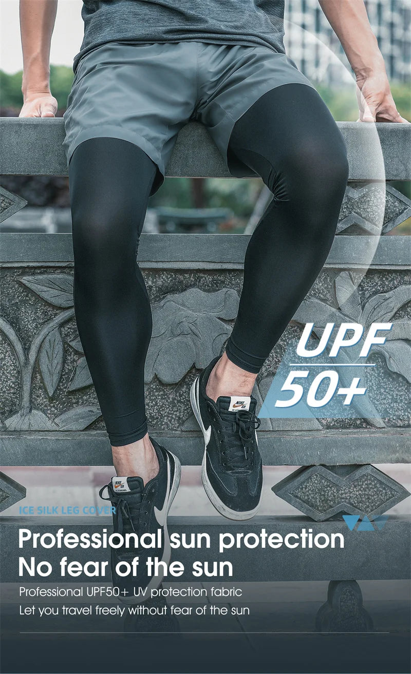 West Biking Ice Silk Compression Leg Sleeves — UV Protection
