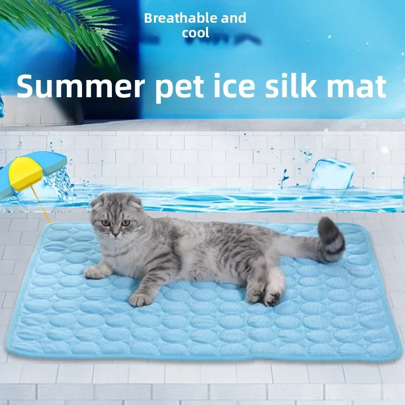 YEGBONG Cooling Pet Bed — Breathable Ice Silk Cushion