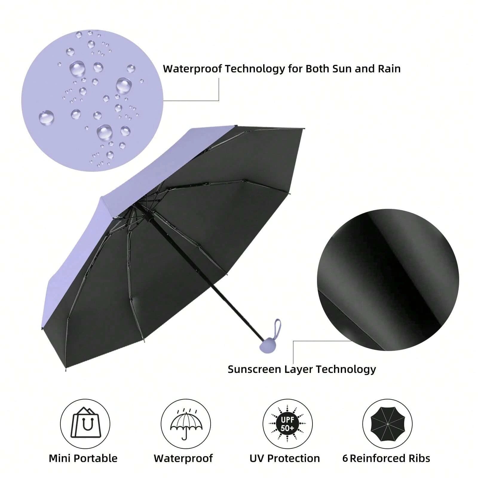 Anti-UV Mini Umbrella — Portable Sun & Rain Protection