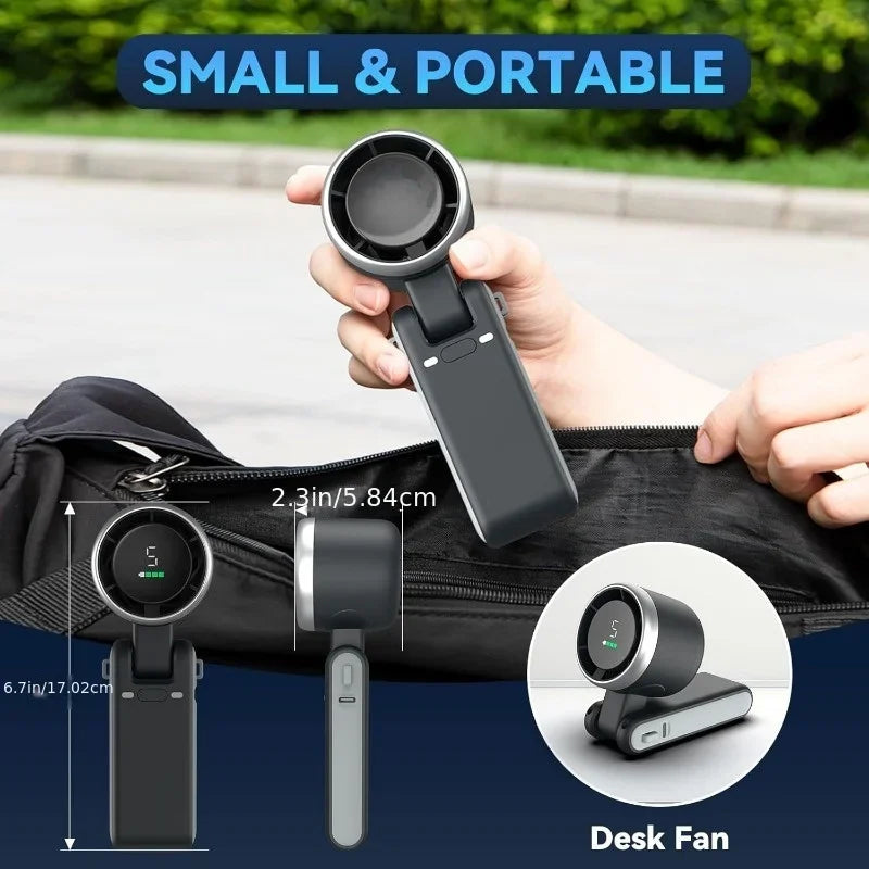 3-in-1 Portable Travel Fan — 5-Speed Rechargeable