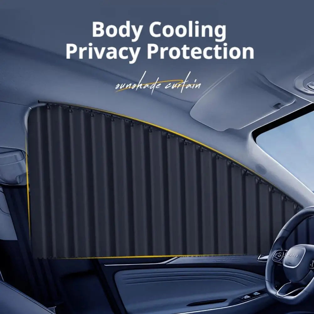 Automatic Telescopic Side Window Sunshade — Embedded Track System