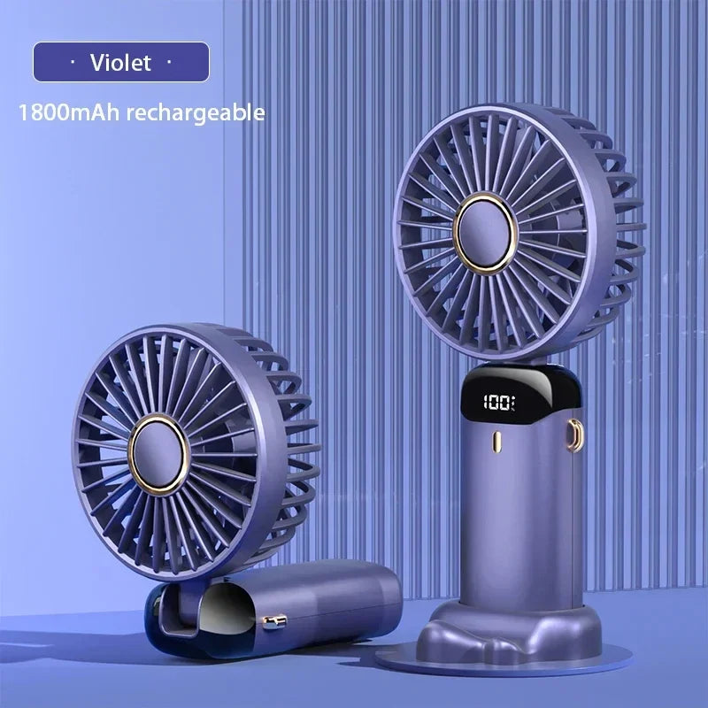 OIMG 5-Speed Neck Fan with LED Display & Phone Stand