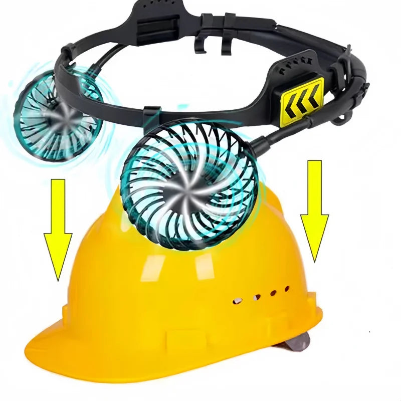 Helmet-Mounted Cooling Fan with Night Light