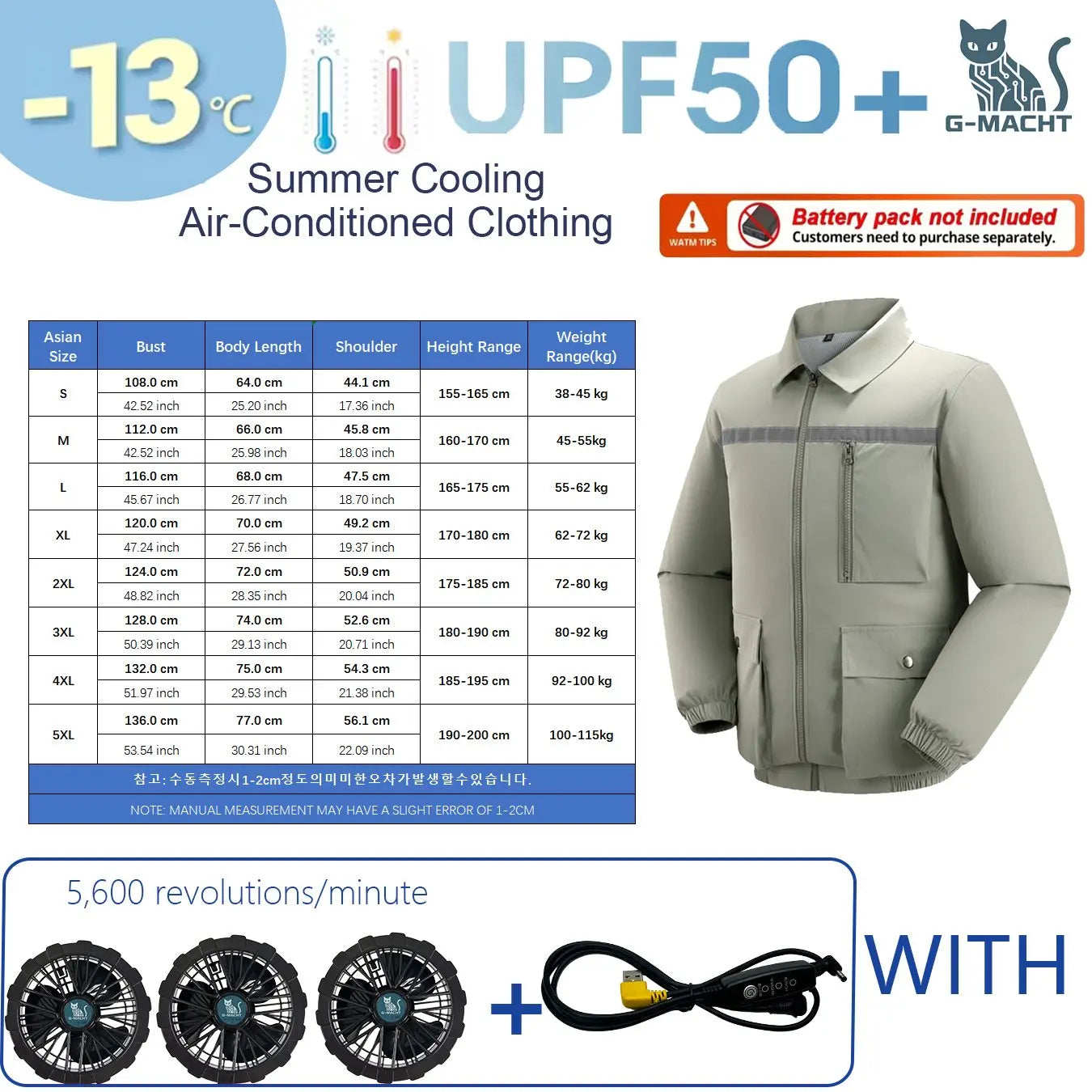 G-MACHT 4-Fan Cooling Jacket — Ultralight Air Conditioning Wear