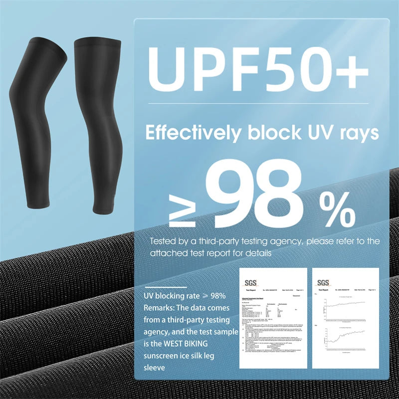 West Biking Ice Silk Compression Leg Sleeves — UV Protection