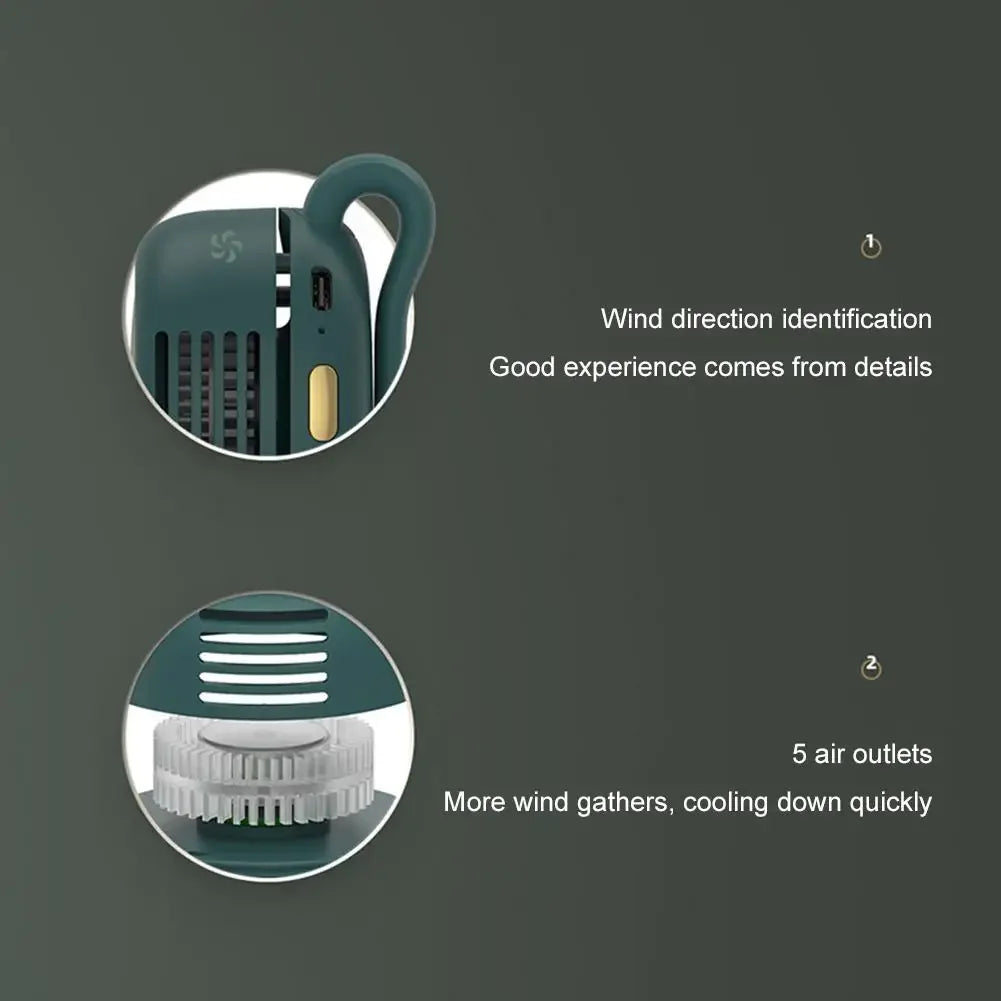 360° Silent Waist Fan — 60-Blade Bladeless Cooling