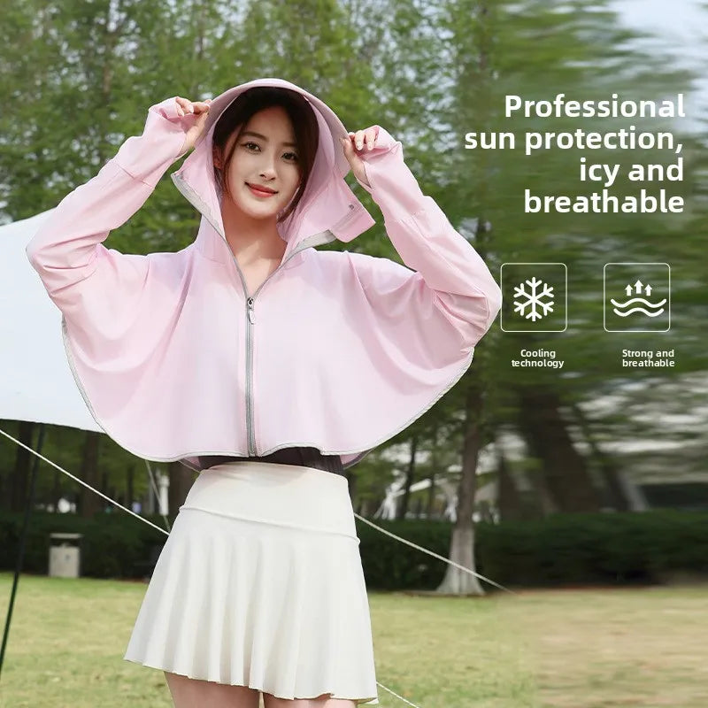 Ice Silk Hooded Sun Jacket — Full UV Protection with Face Cover