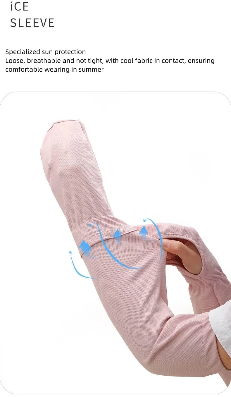 UV Protection Arm Sleeves — Cooling Ice Silk for Sun Protection