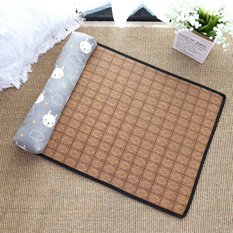 Natural Rattan Weave Cooling Mat for Cats & Dogs