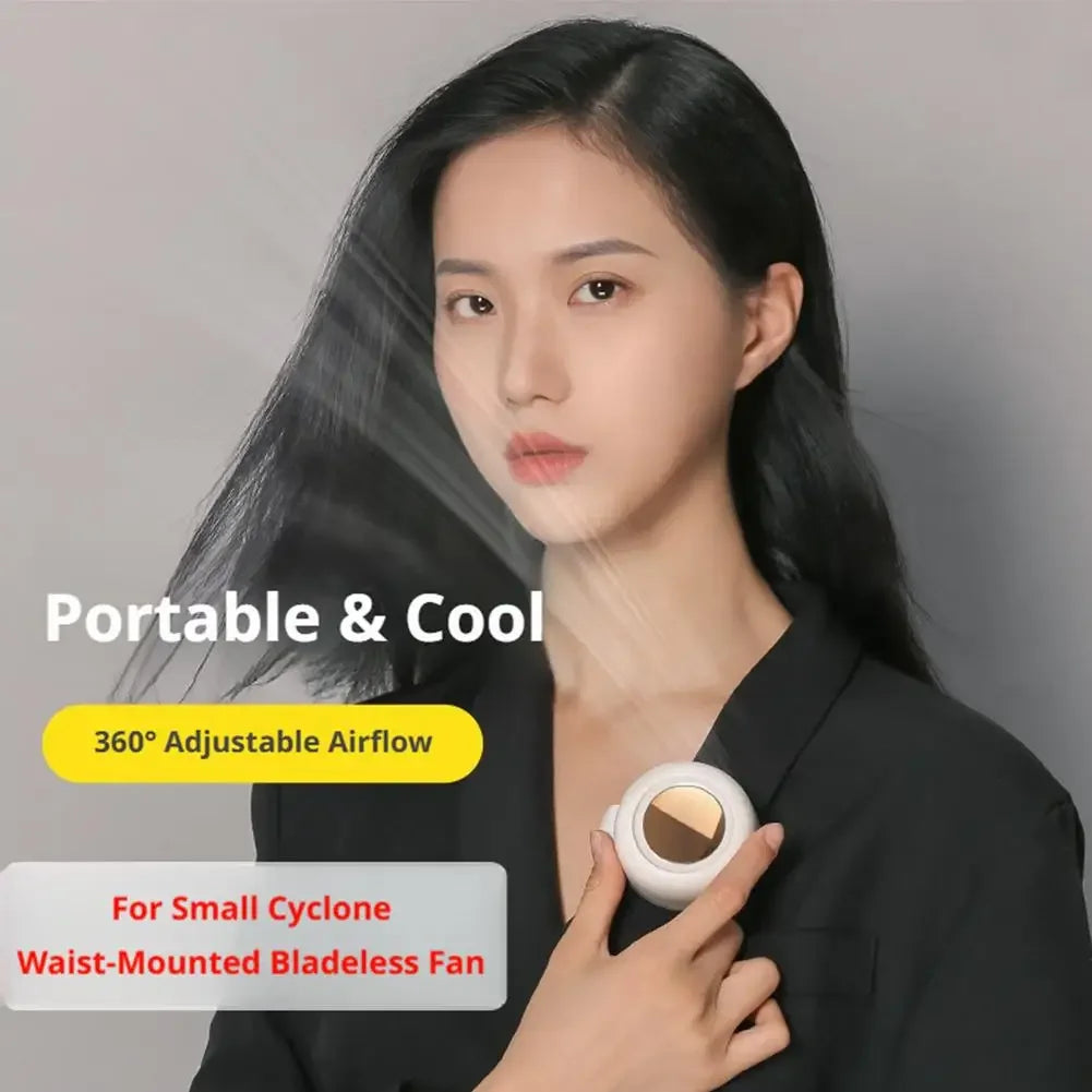 360° Silent Waist Fan — 60-Blade Bladeless Cooling