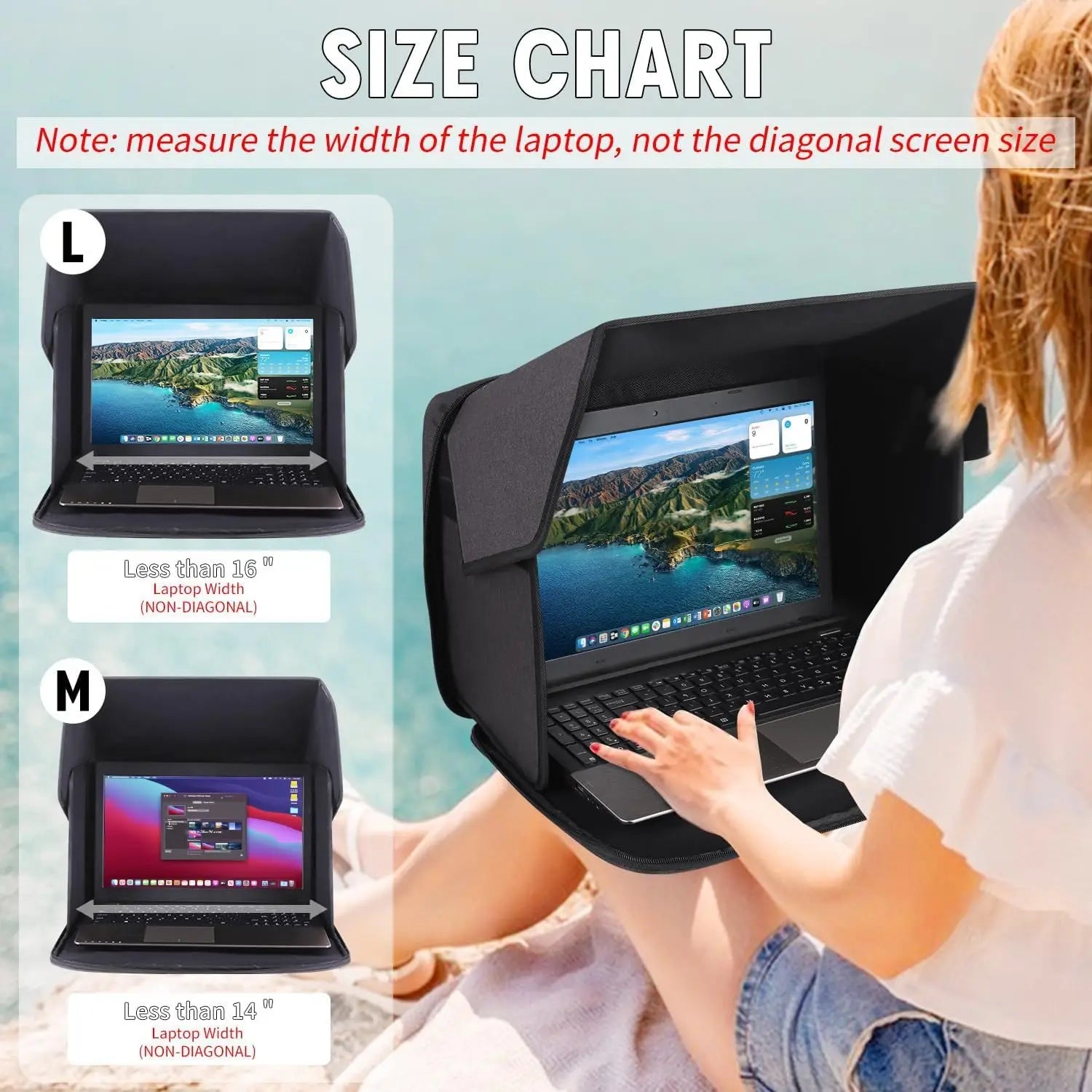 Portable Laptop Sun Shield & Privacy Cover