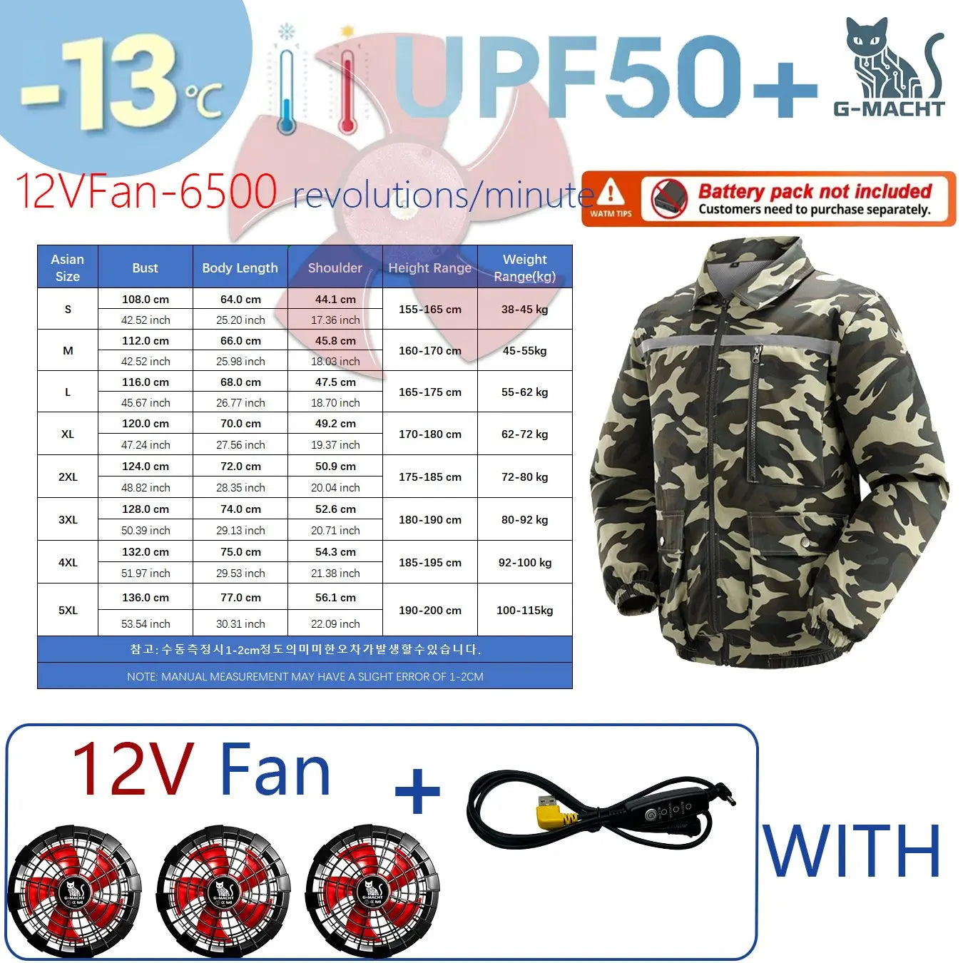 G-MACHT 4-Fan Cooling Jacket — Ultralight Air Conditioning Wear