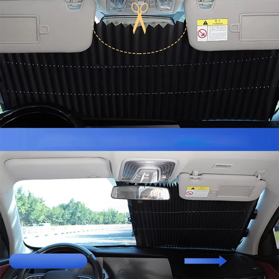 CORNING Retractable Windshield Sunshade — 99% UV Protection