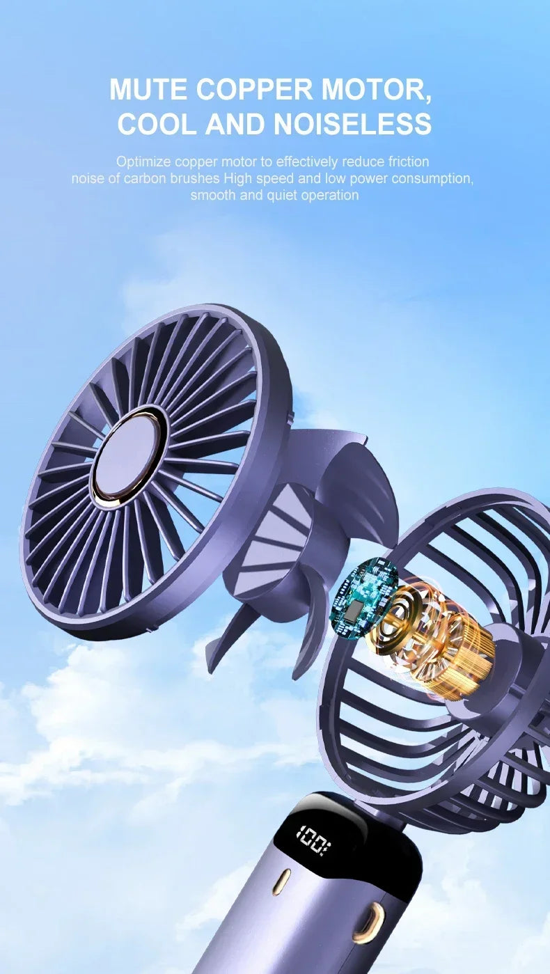 OIMG 5-Speed Neck Fan with LED Display & Phone Stand