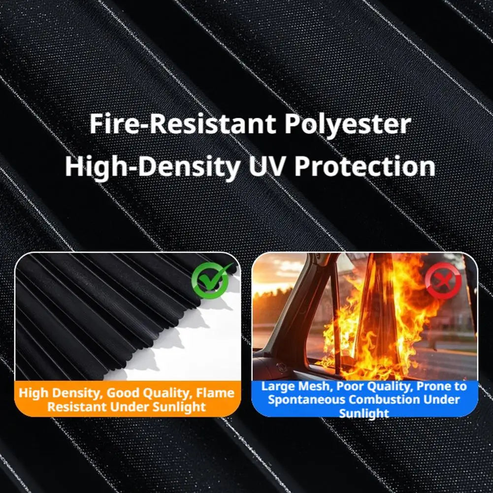 Automatic Telescopic Side Window Sunshade — Embedded Track System