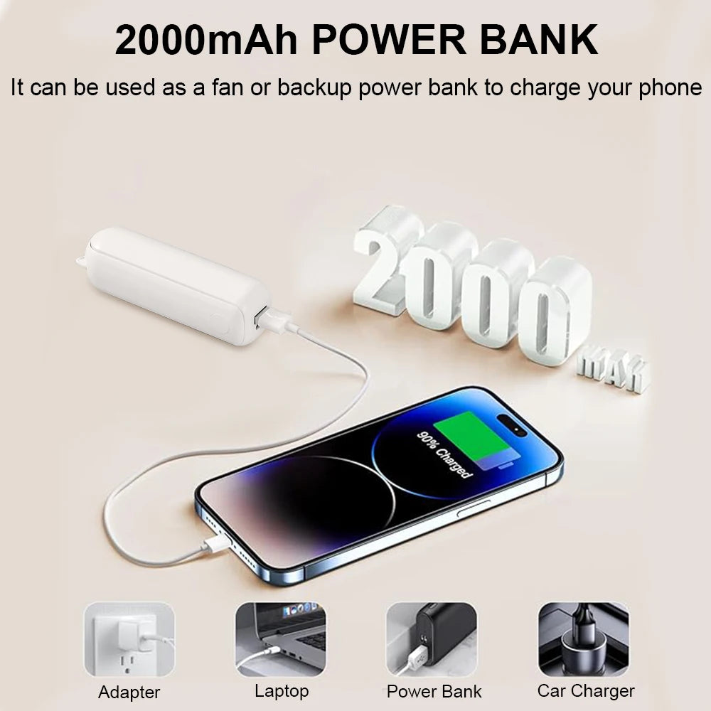 Raugee 2-in-1 Portable Fan & Power Bank