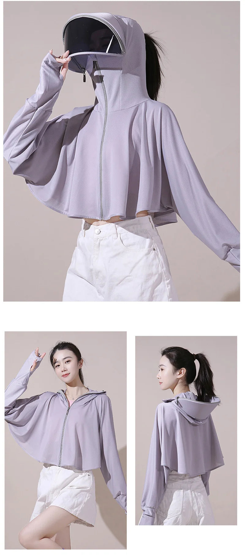 Ice Silk UV Protection Sun Cape — Lightweight Summer Cover-Up