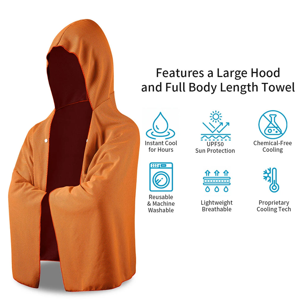 4-in-1 Cooling Hooded Poncho — Instant Cool-Down Wrap