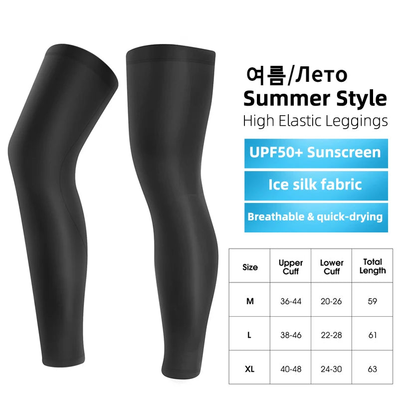 West Biking Ice Silk Compression Leg Sleeves — UV Protection