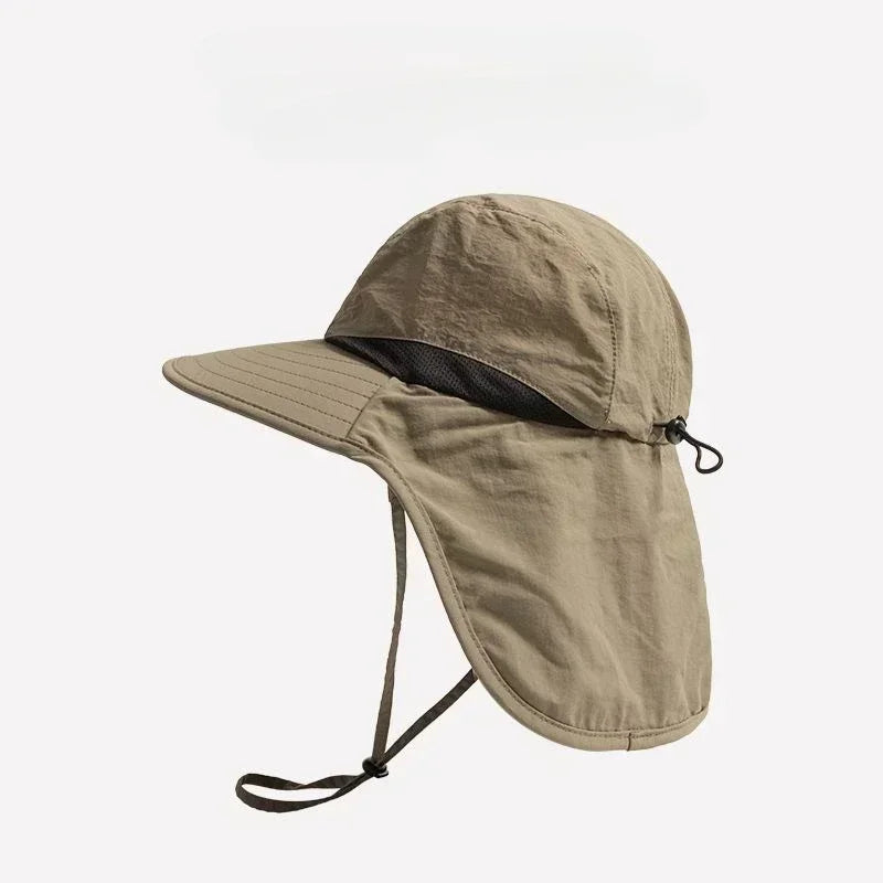 WRELS Wide Brim Bucket Hat — Neck Protection Panama Style