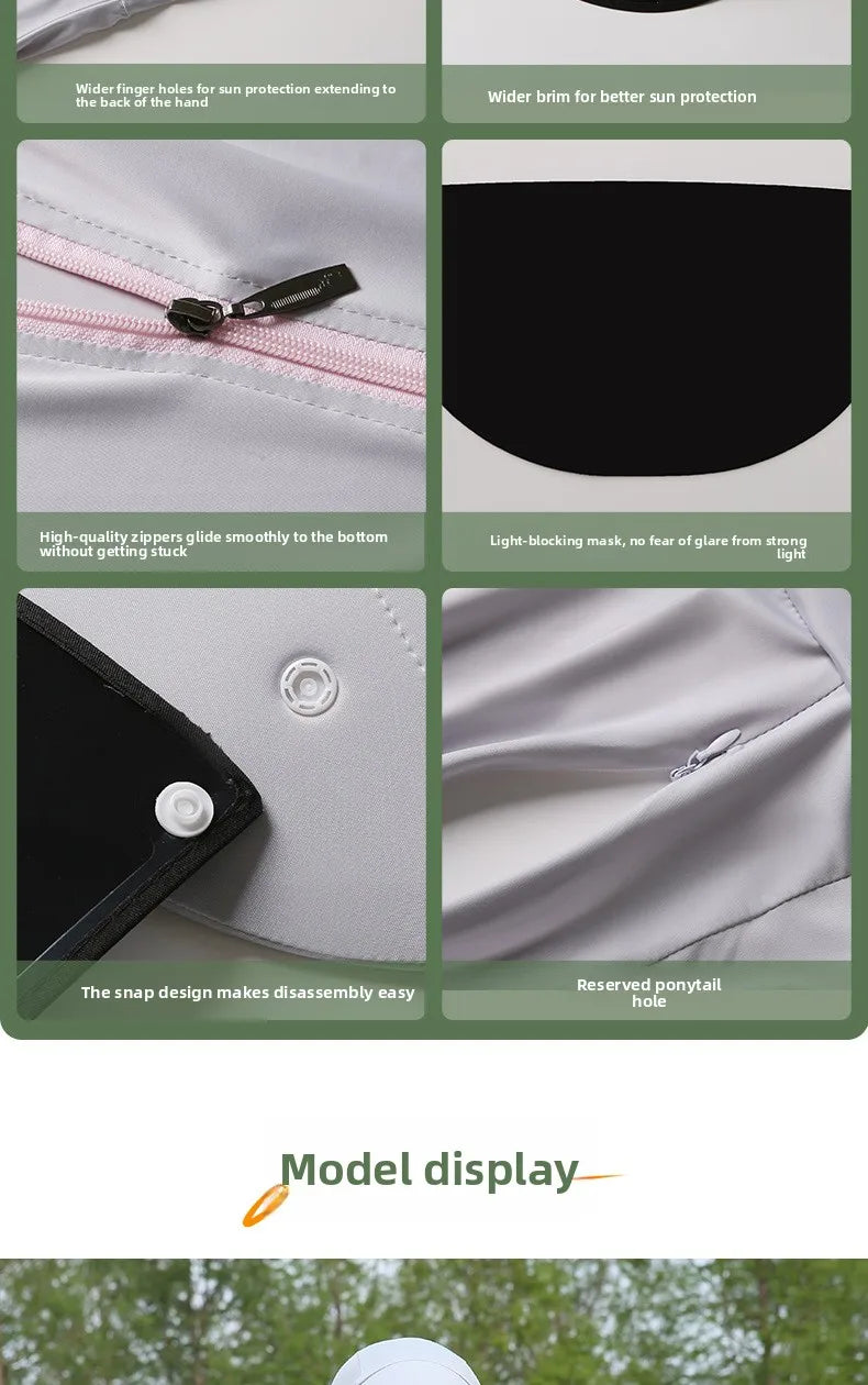 Ice Silk Hooded Sun Jacket — Full UV Protection with Face Cover