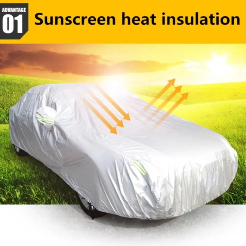 JIUWAN Universal Car Cover — Sun, Snow & Dust Protection