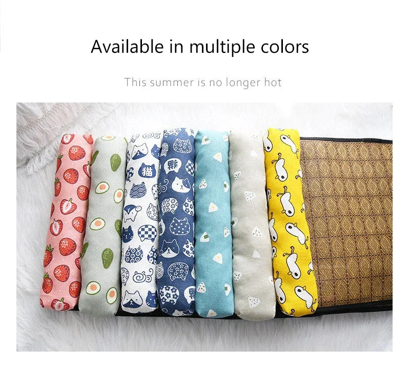 Natural Rattan Weave Cooling Mat for Cats & Dogs