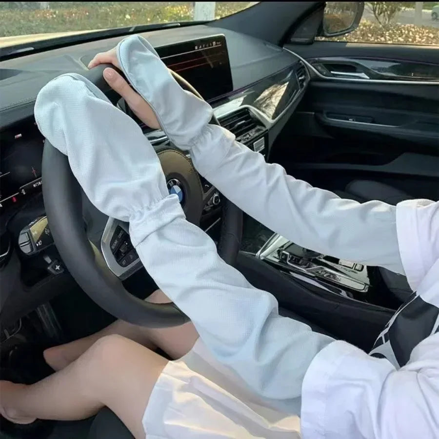 UV Protection Arm Sleeves — Cooling Ice Silk for Sun Protection