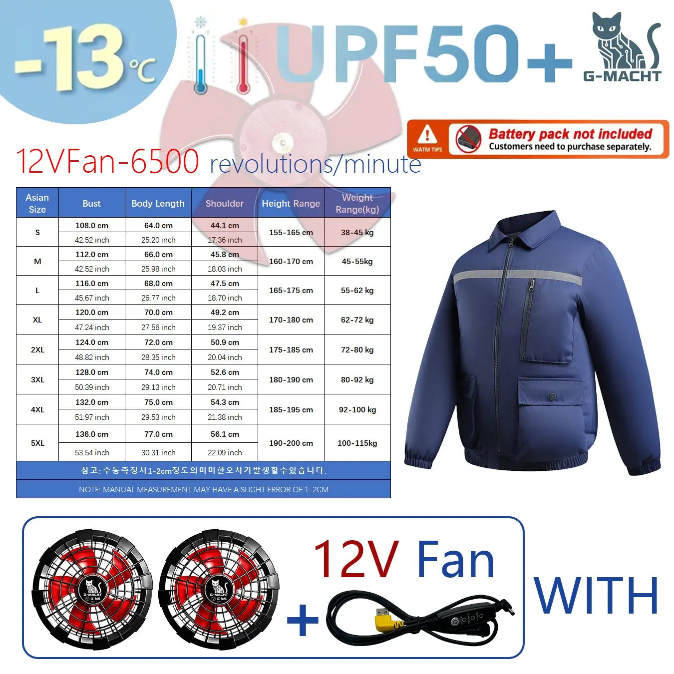 G-MACHT 4-Fan Cooling Jacket — Ultralight Air Conditioning Wear