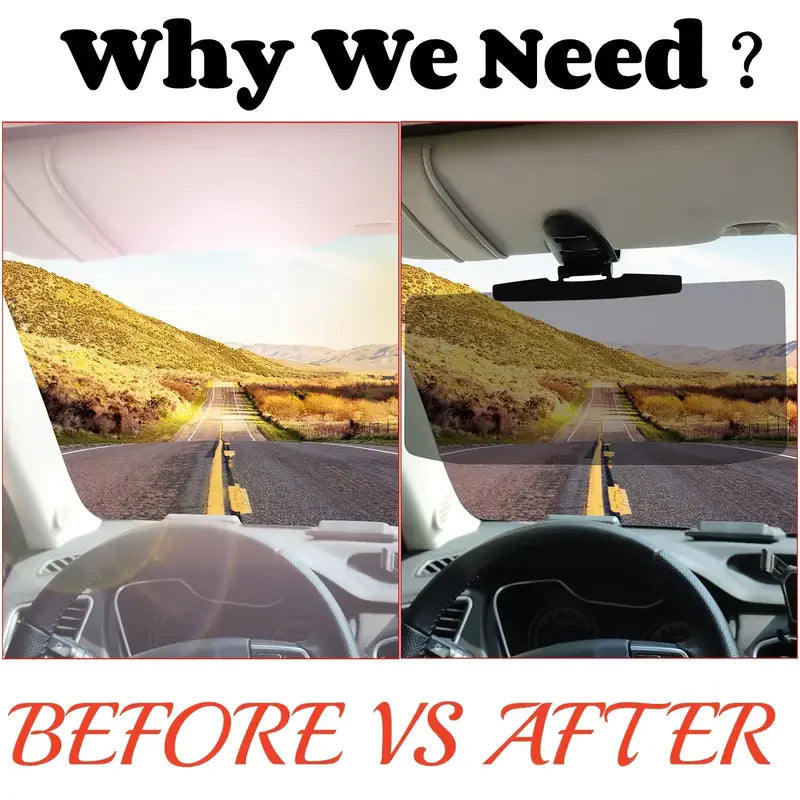 Car Anti-Glare Mirror Sunshade — UV & Strong Light Protection