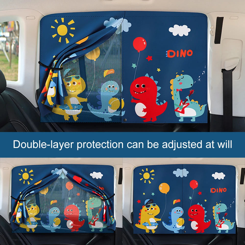 Magnetic Car Window Sunshade with Mosquito Net