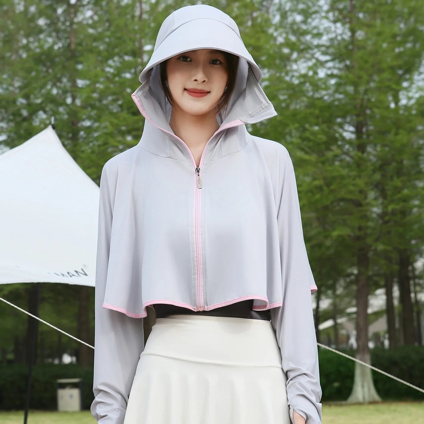 Ice Silk Hooded Sun Jacket — Full UV Protection with Face Cover