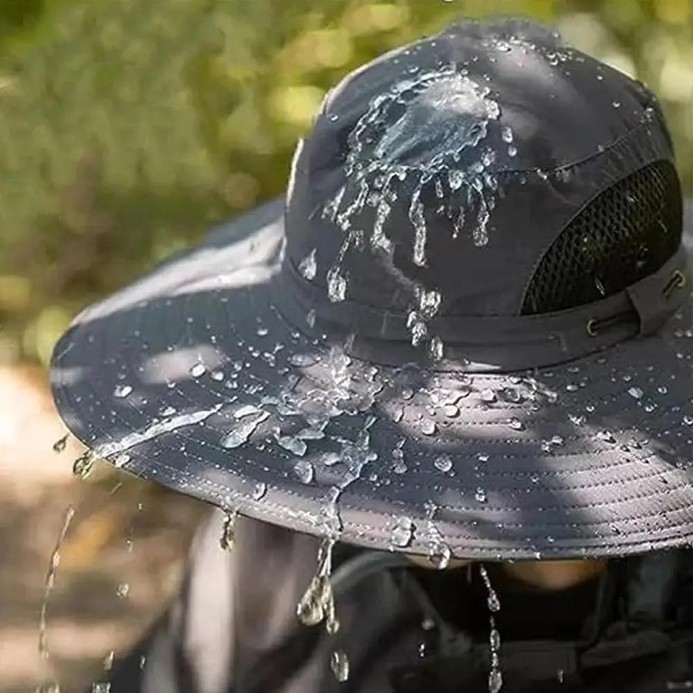 Wide Brim Sun Hat with Neck Flap — UPF 50+ Protection