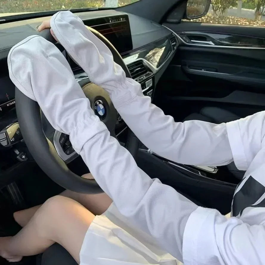 UV Protection Arm Sleeves — Cooling Ice Silk for Sun Protection